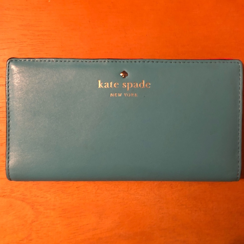 Bright blue (Tiffanny-colored) Kate Spade wallet